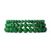 Strand Beaded Strands Reiki Cuarzo verde Pulseras curativas Hombres Energía Turquesas Pulsera Pulido Grano de piedra natural Brazalete Joyería elástica