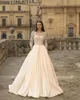 Sukienka ślubna Biała luksusowa szyja Sukienki z długim rękawem koronkową suknię dla panny młodej 2023 nośne vestidos de Dovia
