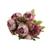 Decorative Flowers Flower Wall Hanging Dried 13 Core Covered Peony Simulation Living Room Home Table Artificial