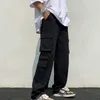 Men's Pants Trousers Men Pockets Loose 2023 Cargo Hip-hop Style Harajuku Multi Elastic Waist Techwear Moletom Masculinos