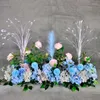 Flores decorativas 50/100cm de casamento parede de flor parede peônias de seda rosa pavão folha de linha artificial decoração de ferro arco cenário