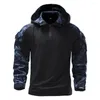 Vestes pour hommes Colorblock pour hommes Camouflage à capuche Sports de plein air Sweat-shirt semi-lien Manteau de veste de mode