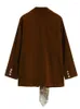 Vestes pour femmes Small Suit avec écharpe en soie veste décontractée en vrac Y2K Hong Kong Style Automne et hiver