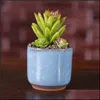 Planters Pots Ice Crack Flower Succent Garden Plants Pot Mini Thumb Desk Office Flowerpots Ceramic High Quality 3 Ty Bvkk Drop Del Otnbh