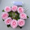 Decorative Flowers White DIY Wedding Car Artificial Flower Bridal Decoration Door Handle Ribbons Silk Corner Galand With Tulle Gifts Set