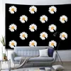 Tapestries Daisy Tapestry Wall Fabric Home Decor Black White Background Personality Cloth Blanket Carpet Bedroom Decoration