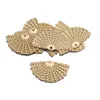 Charms 10st/mycket rå mässing Rattan Weaving Shape Fan Pendants för DIY örhängen smycken gör att hitta tillbehörscharm
