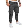 Męskie spodnie Slim Male 2023 Dekoracja stałych kolorów swobodne spodnie Męskie Hip HaM harem joggery multipapiety multipap.