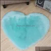 Carpets Imitation Sheepskin Modeling Heart Carpet Living Room Bedroom Plush Rug Cute Heartshaped Footcloth Wedding Decoration Drop D Ott21