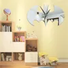 Stickers Muraux Miroir Horloge Chauve-Souris Halloween Creative Home 3D