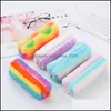Pencil Bags Box Cute Solid Color Plush Case For Student Bag Stationery Pencilcase Kawaii School Supplies Dhs Drop Delivery Office Bu Otqvh