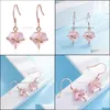 Stud Love Heart Earrings For Women Girl Jewelry Natural Gem Stone Drop Earring Rose Gold Wedding Delivery DHR1B