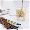 Drinking Straws Love Heart Sts 304 Stainless Steel Colorf Couple St Durable Straight Drinks Tubaris Home Party Bar 1 65Ws Drop Deliv Dhrpw