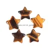 Stone 20Mm Random Color Mini Star Statue Natural Carving Home Decoration Crystal Polishing Gem Healing Jewelry Drop Delivery Dh1Lb