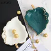 Plates Leaves Decorative Ceramic Plate Elk Porcelain Dessert Candy Snack Dried Fruit Dishes El Serving Tray Kitchen Tableware