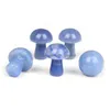 Statue de Mini plante champignon en pierre, 20Mm, ornement, sculpture bleue, décoration de la maison, polissage en cristal, gemme, livraison directe, bijoux Dh8So