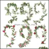 Couronnes de fleurs décoratives 21 styles d'eucalyptus artificiel avec fleur suspendue en rotin vertical jardin maison fête de mariage toile de fond Dh7N0