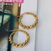 Orecchini a cerchio Hgflyxu Perline in acciaio inossidabile color oro Piccolo orecchino per le donne Non appannano i gioielli dell'orecchio femminile Moda 20mm