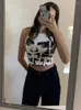 Kvinnors tankar High Street Style Y2K Figur Grafisk skörd Topp Kvinnor Summerkläder Korean Fashion Sleeveless Tank Tee Shirt Streetwear 2023