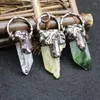 Hänghalsband fria från 1 st naturliga kvartspinnar halsband antik mässing helande kristallhoppen energy charms vintage boho smycken
