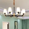 Lampadari Sala da pranzo Lampadario a sospensione con paralume in vetro Lampadario in rame Candelabro Lampada da camera da letto Soggiorno E27 Led Lustre Illuminazione domestica