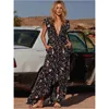 Robes Décontractées Élégantes Pour Les Femmes Sexy Slim Col En V Ceinture Irrégulière Jupe À Manches Courtes Cosy Party Robe De Bal Imprimé Floral Vestidos De Noche