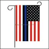 Flagi banerowe US ​​Party Decoration Thin Blue Line USA Flag Black White and American Garden 30x45cm Drop dostawa do domu świąteczne zapasy OT63L