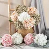 装飾的な花Dia 18.5cm Hydrangea人工偽植物結婚式の装飾クラフトフローレス人工結婚