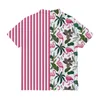 Männer Casual Hemden Männer Hawaiian Shirt Strand Mann Streetwear Kurze Ärmel 3D Druck Streifen Patchwork Revers Atmungsaktive Bluse Frau Hombre