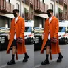 Ternos masculinos Blazers Blazers Laranja Brilhante Homens de Lã sobretudo sobretudo Casa Singal Personalizar Jaqueta Long Street Fashion Casual Handsome TH