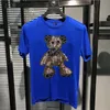 Trendy Men Thirts Thirts Rhinestone Cartoon Design Band Male Tees Summer Cotton Men Tops Nagual Young Popular Style Clothing M-5XL