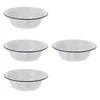 Bowls Bowl Enamel Soup Basin Serving Enamelware Mixing Salad Vintage Cereal Round Metal Tray Fruit Wash Simple Pot Camping