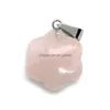 Charms Natural Crystal Stones Flor Shape Tiger Eye Onyx Rose Quartz Charme de pedra Stone Pingents for Jewelry Making Drop Deliv Dh1ih