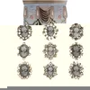 Broches pinos de cristal strass em flor vintage Victorian Cameo Broche Pin Set for Women