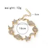 Charm Bracelets Fashion Jewelry Retro Charms Bracelet Rhinstone Linked Star Moon Planet Drop Delivery Dhy0C