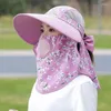 Ball Caps UV Protection Sun Hats Women Large Brim Removable Tea Ladies Bseball Femlae Outdoor Dust-proof Summer Visor Cap