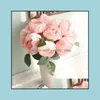 Couronnes De Fleurs Décoratives 6 Têtes Artificielle Rose Pivoine Soie Bouquet De Fleurs Festival Saint Valentin Anniversaire Cadeau De Mariage Maison Dhuzd