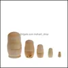 Party Favor 5pcs/Set Unpaleded DIY Blank Wooden Embryos Rosyjskie lalki gniazdowe Matryoshka Toy Birthday Prezent ZA3798 349 OTDW9