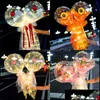 Party Decoration Glow Artificial Flower Balloons Pneumatic Transparent Valentines Rose Balloon Pretty Petal Lamp Foggy Paper Airball DHG2H