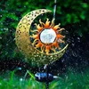 Strängar LED Solar Lamps Iron Hollow Outdoor Lawn Landscape Lights Star Garden Decoration Ornament Art Lamp