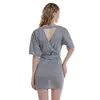 Abiti casual moda primavera scollo a V estate mini abito vestido de festa festa da sera fasciatura donne eleganti abiti a vita alta