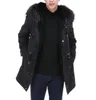 Мужские падения Parkas Real Fur Parka Мужчина зимняя куртка енота натуральные капюшоны длинные пальто мужские военные камуфляжные куртки одежда