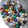 Stone 10mm rund boll reiki naturliga tumlade stenar polering rock kvarts yoga energi pärla för chakra helande dekoration drop leverera dhfqz