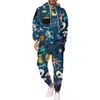 Kvinnors tvåbitar byxor 2023 Jul Halloween Print Man's Clothing Sportwear Casual 2 överdimensionerade hoodies set Sport Wearing Drop