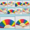 Party Favor Arrival Chinese Style Colorf Rainbow Folding Hand Fan Favors Wedding Souvenirs Giveaway For Guest Sn2146 Drop Delivery H Dhkxl