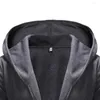 Men's Hoodies Men's Casual Hooded Cardigan Sweater Simple Solid Color Slim Fit Long Sleeve Jacket