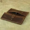 Carteiras feitas à mão de couro genuíno hasp wallet masculino homens vintage real bola de carteira de couro de couro