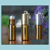 Pakflessen 5 ml barnsteenglasrol aan voor etherische oliën Deodorant vloeibare containers fles met roestvrijstalen metalen bal SN2993 DHBMD