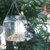 Altre Forniture per Uccelli Mangiatoia per Animali Selvatici con Finestra Rotonda Rimovibile con Ventose Catene Fori di Scarico per Decorazione Esterna del Giardino