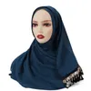 Ethnic Clothing Premium Heavy Chiffon Sequins Hijab Shinny Good Stitching Plain Scarf Muslim Shawl Soft Turban Head Wraps Headband